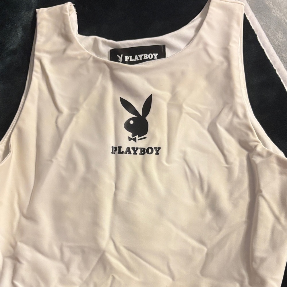 Playboy Classic White Sleeveless Top